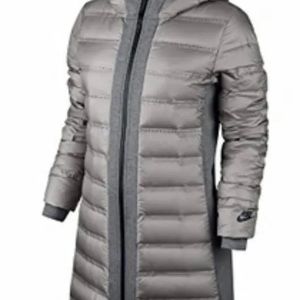 NWT! Womens NIKE Tech Fleece Aeroloft Parka Jacket Gray XS